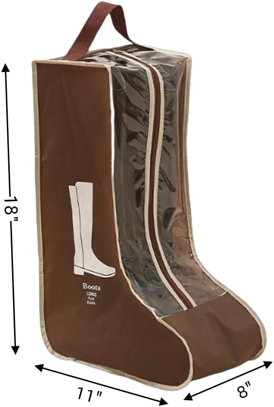 Portable 2 Pack Boots Storage, Tall Boots Storage/Protector Bag,Brown Portable waterproof storage bags are used for travel storage, under the bed, wardrobe, shoe cabinet and other home storage