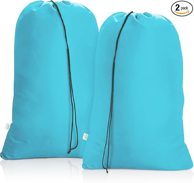 OTraki Extra Large Laundry Bag 2 Pack Laundry Basket Laundry Hamper Liner Dirty Clothes Bag 45x28 Inch Heavy Duty Laundry Bag XL Big Drawstring bag for Home Dorm Drying Do Not Exceed 176℉ Blue