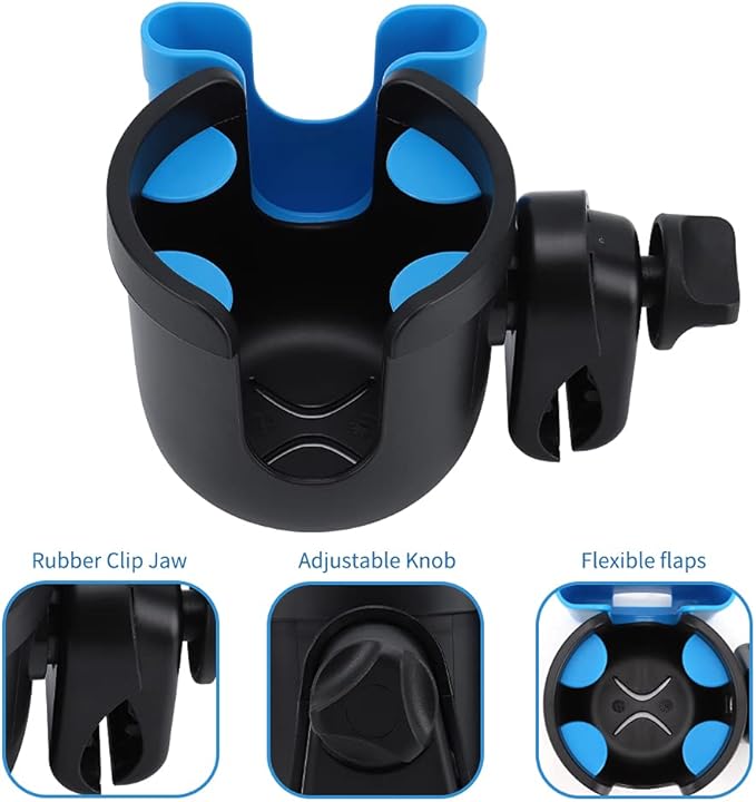 Accmor Stroller Cup Holder with Phone Holder, Bike Cup Holder, Universal Cup Holder for Uppababy Nuna Doona Strollers, 2-in-1 Cup Phone Holder for Stroller Bike Wheelchair Walker Accessory
