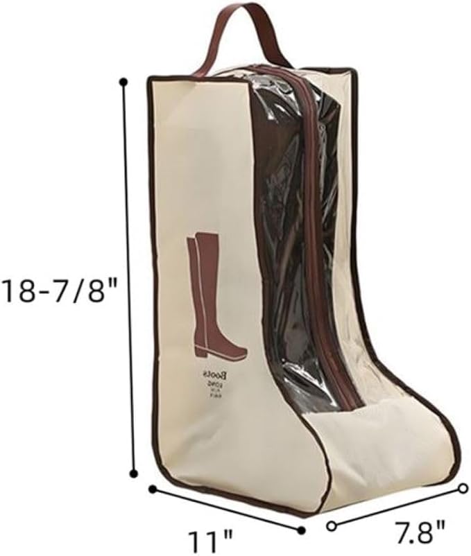 Portable 2 Pack Boots Storage, Tall Boots Protector Bag, Beige Portable Waterproof Storage Bags for Travel, Under Bed, Wardrobe, Shoe Cabinet