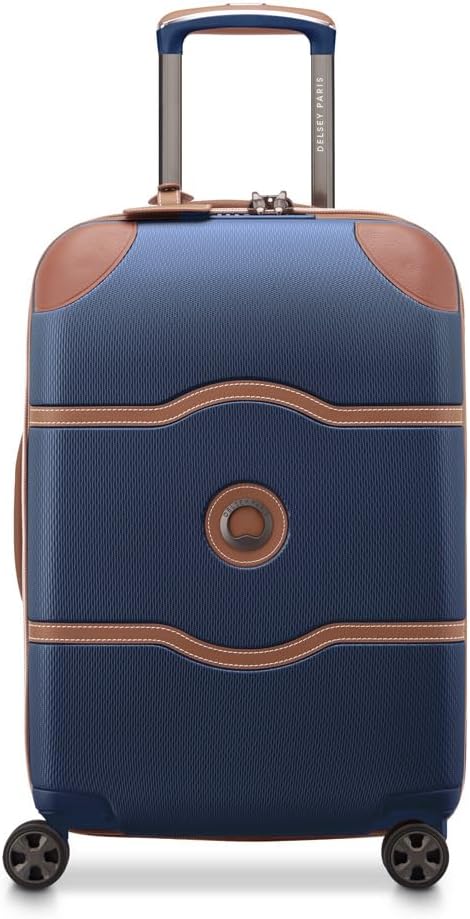 DELSEY PARIS Chatelet Air 2.0 Hardside Luggage with Spinner Wheels, Navy Blue, Carry on Plus 20 Inch