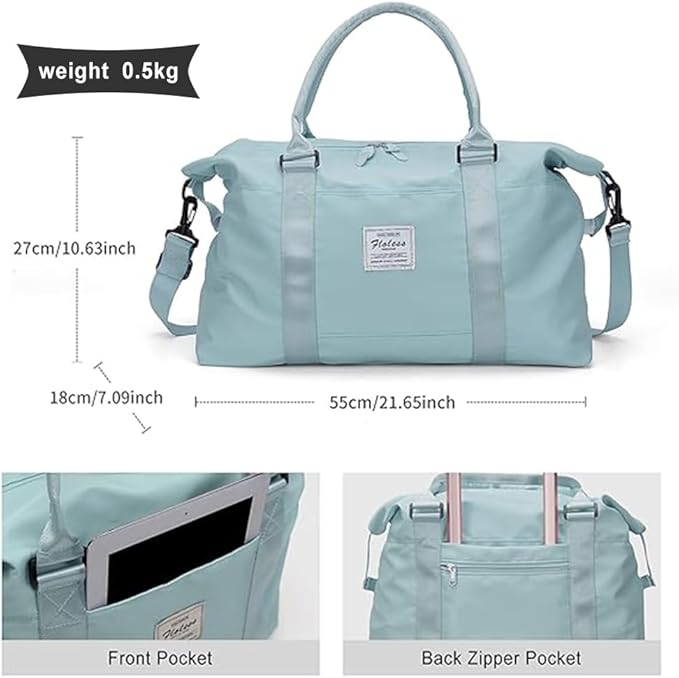 HYC00 Travel Duffel Bag,Carry-on Overnight Weekender Bags for Women,Sports Tote Gym Bag with Wet Pocket