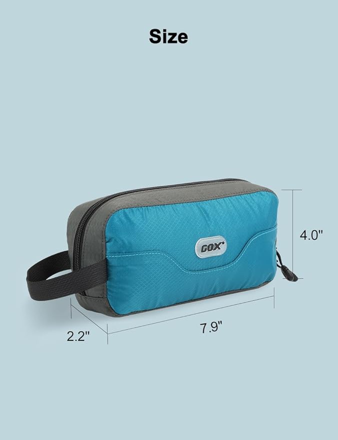GOX Travel Small Toiletry Bag for Men Nylon Dopp Kit Medicine Bag Travel Organizer Pouch Shave Kits for Teens Toiletry Essentials Bathroom Compact (Peacock, 7.9 * 3.7 * 2 Inches)