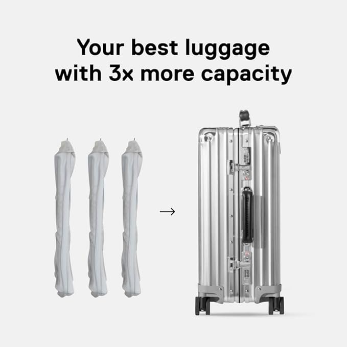 Ekster Travel Pack Vacuum Kit - Travel Vacuum Bags with Pump - Odor & Waterproof Anti-Rip Nylon Compression Bags - Space Saver Vacuum Storage Bags - Wireless Vacuum Pump for 15+ Items -1Pack
