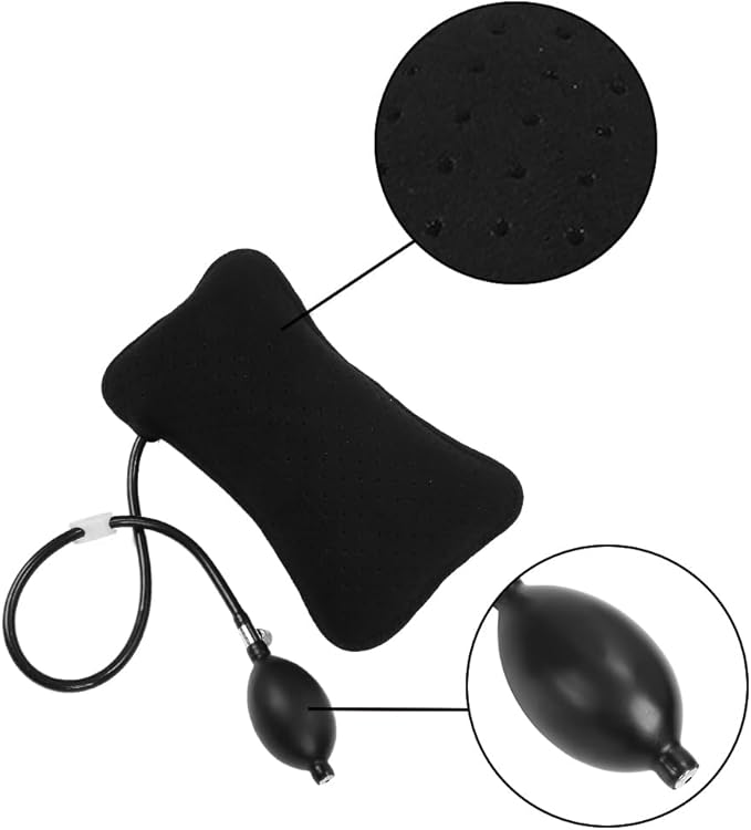 Joyzan Air Inflatable Lumbar Support Pillow, Portable Breathable Lower Back Supports Cushion Backrest Fatigue Head Neck Airplane Seat Cushions Pump for Home Flying Car Office Chair Travel Sleeping