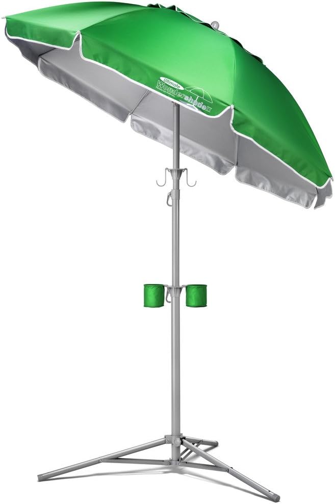 Wondershade Ultimate Portable Sun Shade Umbrella – Lightweight Adjustable Outdoor Patio & Beach Umbrella with Tripod Base (Green)