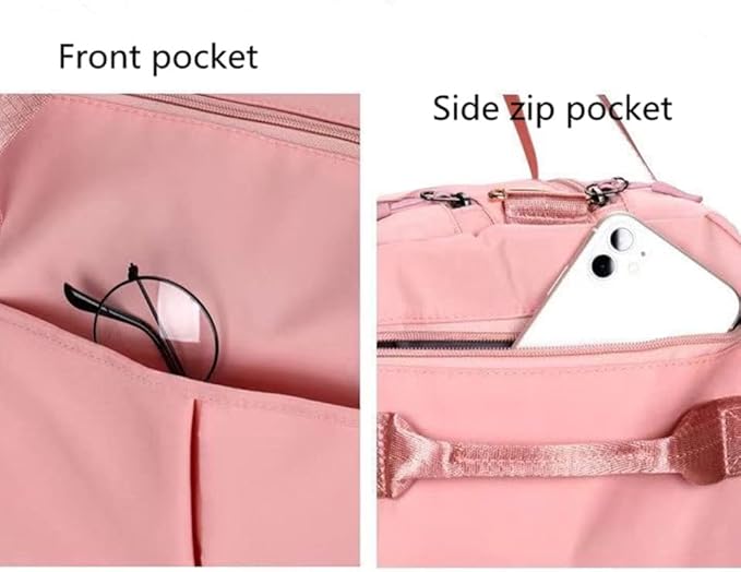 Men and Women's Travel Bag With Shoe Compartment Sports Tote Gym Bag Weekender Overnight Shoulder Bag