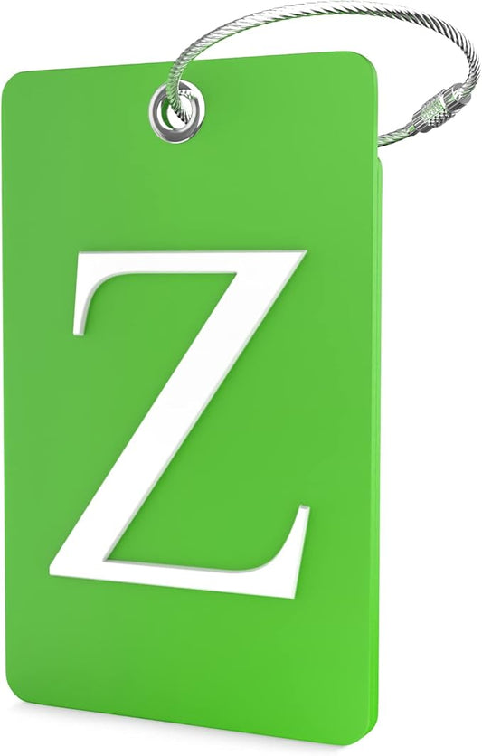 Shacke Luggage Tag Initial – Fully Bendable Tag w/Stainless Steel Loop (Letter Z)