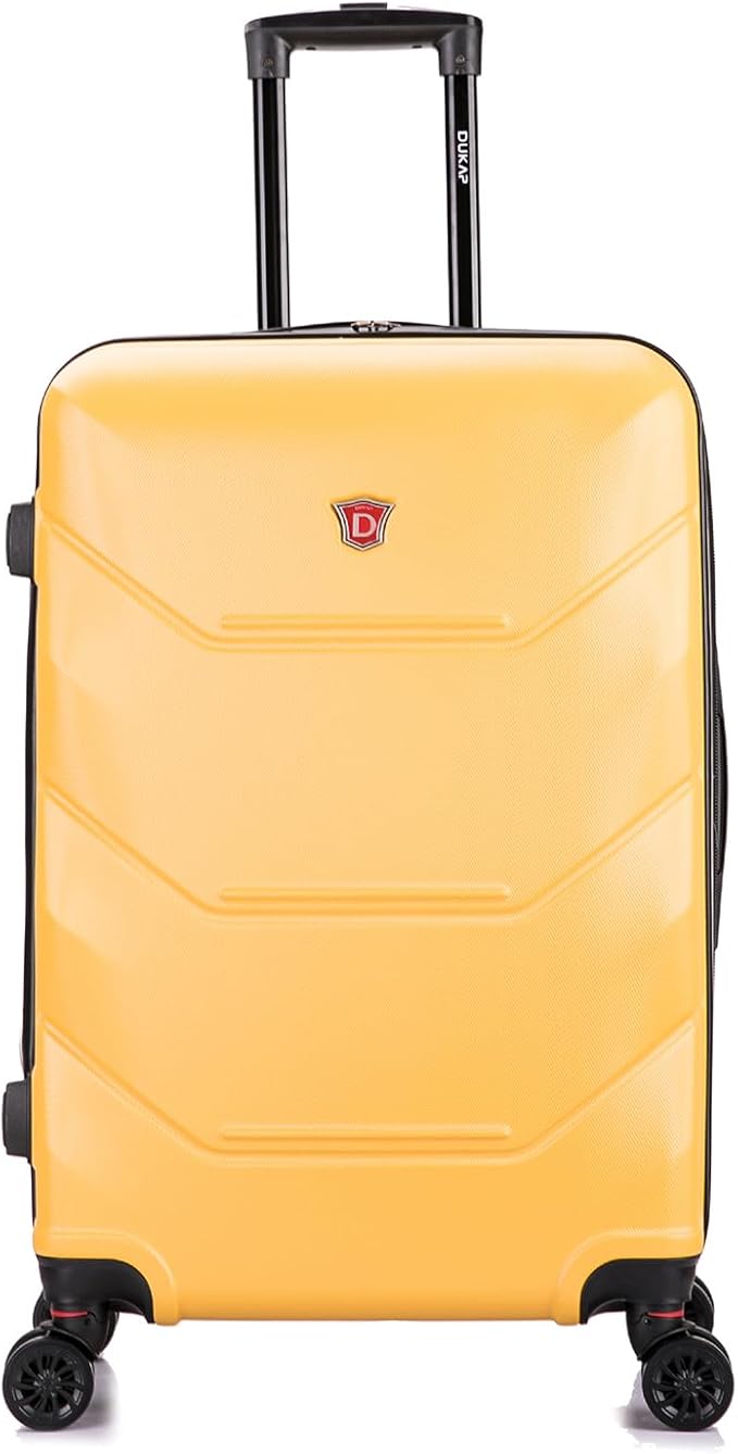 DUKAP ZONIX Luggage with Spinner Wheels | Durable Lightweight Hardside Suitcase, Spacious Travel Bag with Handle and Trolley | 26 Inch Medium Checked Luggage | Mustard