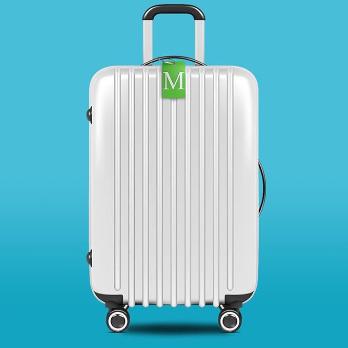 Luggage Tag Initial – Fully Bendable Tag w/Stainless Steel Loop (Letter M)
