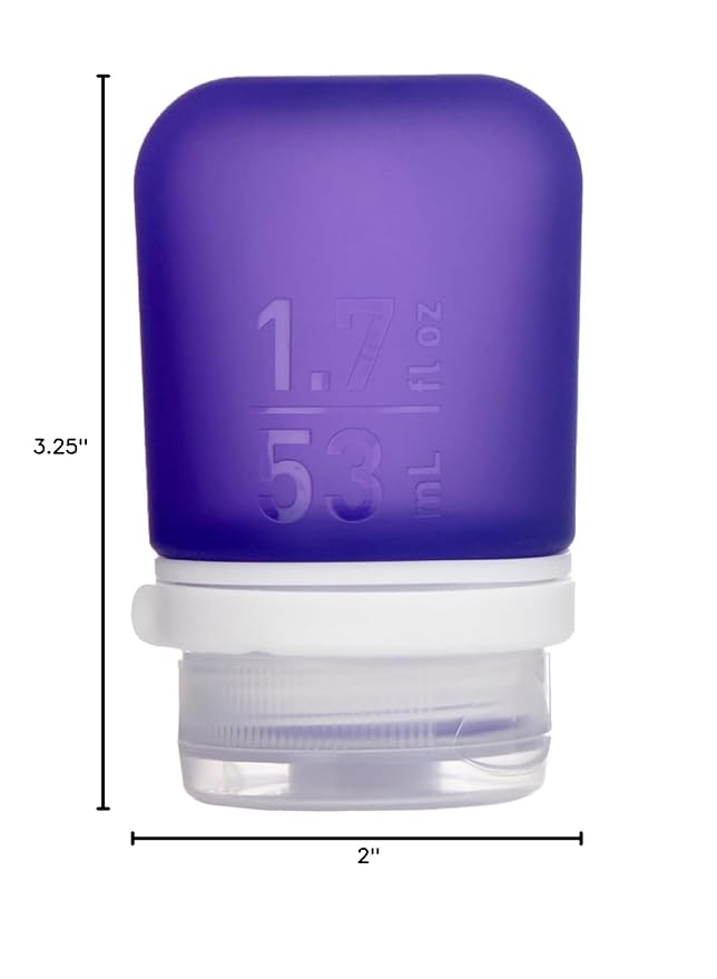 humangear GoToob+ (Small) | Refillable Silicone Travel Bottle | Locking Lid | Food-Safe Material | Purple, Small (1.7 fl.oz; 53ml)