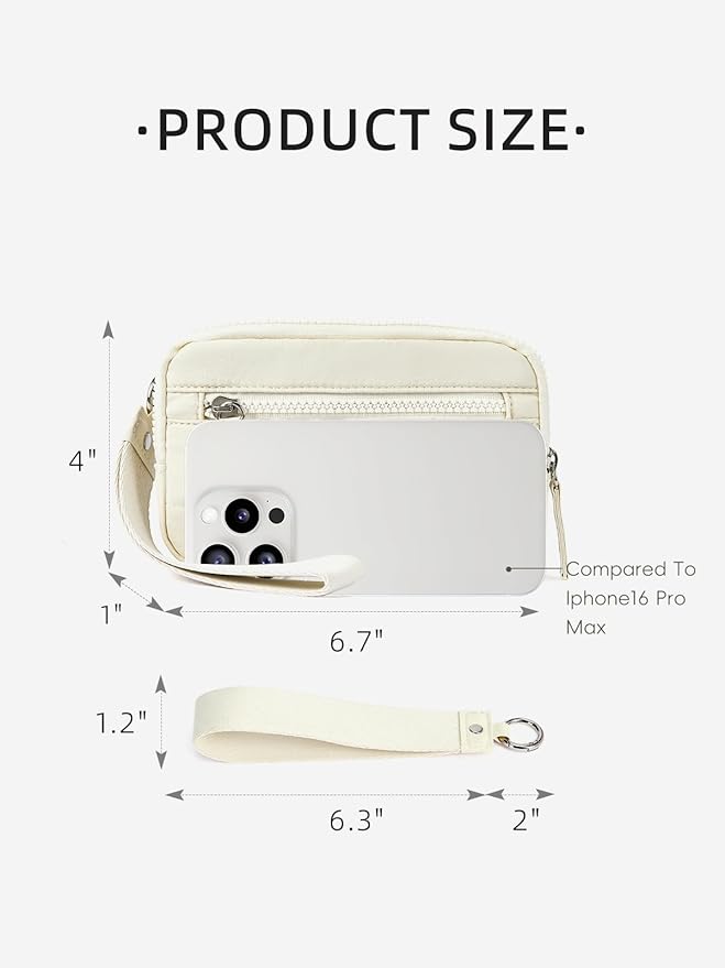 WESTBRONCO Wristlet Wallets for Women – RFID Blocking Quilted Nylon Phone Wallet, Card Holder Purse for Travel & Everyday Use