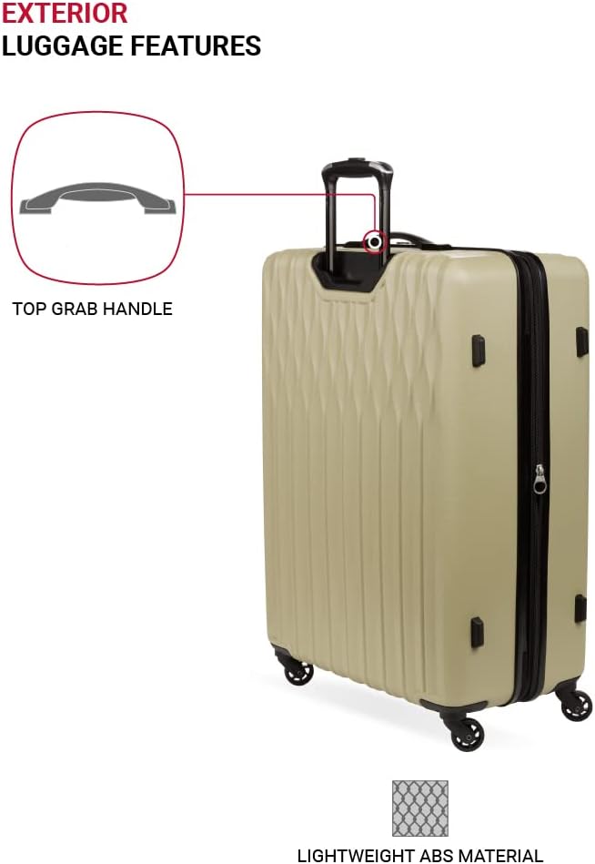SwissGear 8018 Expandable Luggage, Hard Shell Large Luggage with Spinner Wheels