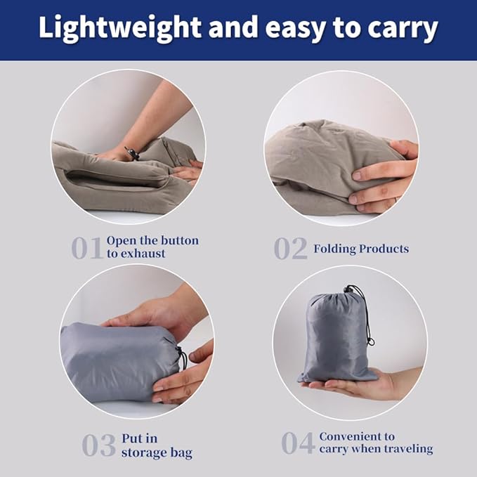 Neck Pillow Airplane Pillow for Long Flight,airplanesleep Support,Airplane Sleeping Support, Inflatable Pillow for Flights, Travel Essentials Neck Pillows for Airplanes