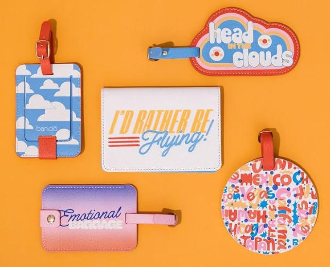 Ban.do Getaway Suitcase Tag for Travel, Durable Vegan Leather Luggage Identifier