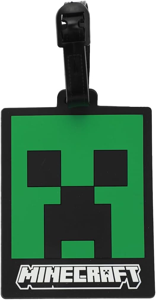 Bioworld Minecraft Creeper Youth 4-Piece Travel Set-14 Carry-on Duffle Bag and Luggage Tag Set
