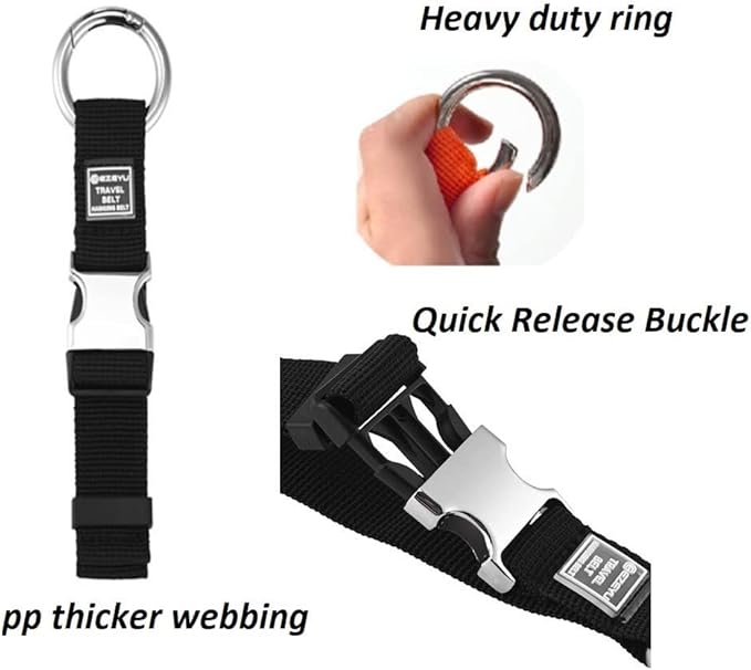 3PCS Heavy Duty Add a Bag Luggage Straps Jacket Gripper 3PCS Luggage Tag Suitcase TravelTags with Name ID Card,Carry-on Luggage Belt Baggage Suitcase Straps Belts Travel Accessories (Black)