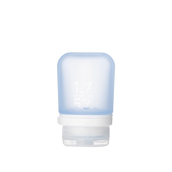 humangear GoToob+ (Small) | Refillable Silicone Travel Bottle | Locking Lid | Food-Safe Material | Blue, Small (1.7 fl.oz; 53ml)