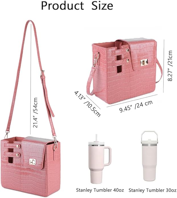 Stanley Purse Cup Holder Bag- Outdoor Portable Crossbody Bag for Stanley Cup Tumbler Purse