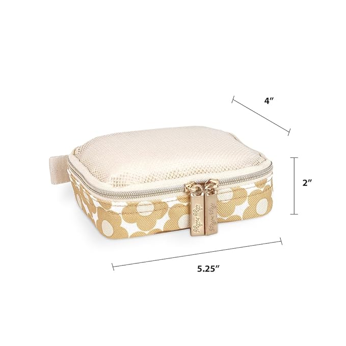 Itzy Ritzy Packing Cubes for Travel – Set of 3 Packing Cubes or Travel Organizers – Each Cube Features a Mesh Top, Double Zippers and a Fabric Handle (Milk & Honey)