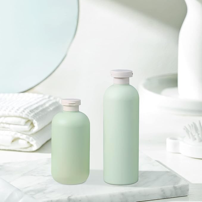 6.8oz Squeeze Bottles with Flip Cap, Refillable Plastic Travel Bottles for Creams, Lotion, Shampoo, Conditioner (2 Pcs)