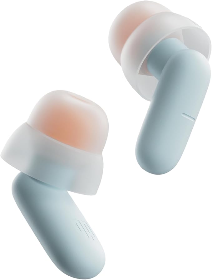 Ear Plugs for Sleeping All-Night Wear without Ear Pain Side Sleeper Patent Qufits Eartips Ultra-Comfy Reusable Earplugs for Sleep, Focus, Study, Travel, 23dB Noise Reduction - Mint