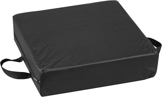 DMI Comfort Seat Cushion for Soft and Firm Support on Wheelchairs, Office Chairs, Dining Chairs and Stadium Seats, Standard Foam, 16 x 16 x 4, Black