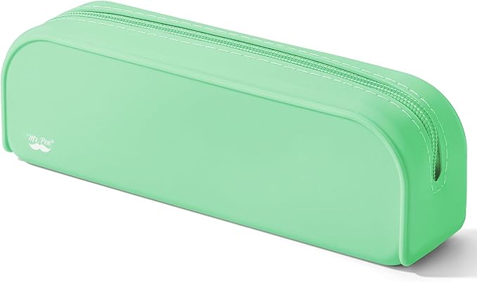 Mr. Pen- Silicone Pencil Case Pouch, Mint Breeze, Aesthetic Multipurpose Design, Aesthetic Pencil Case Small, Silicone Makeup Bag