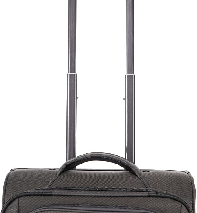 Lispin Luggage Set Softshell Expandable 4 Piece Suitcase with Wheels Softside Lightweight Travel Carry on Luggage (Grey + Fabric + 3-piece)
