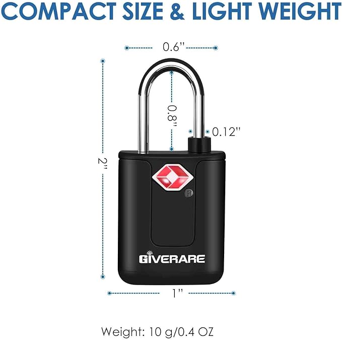 4 Pack TSA Approved Travel Luggage Locks with Keys, Keyed Suitcase Padlock, Zipper Small Locks, TSA Accepted Compatible Padlocks for Suitcase, Backpack, Gym Locker, Jewelry Box, Anti Theft-Black