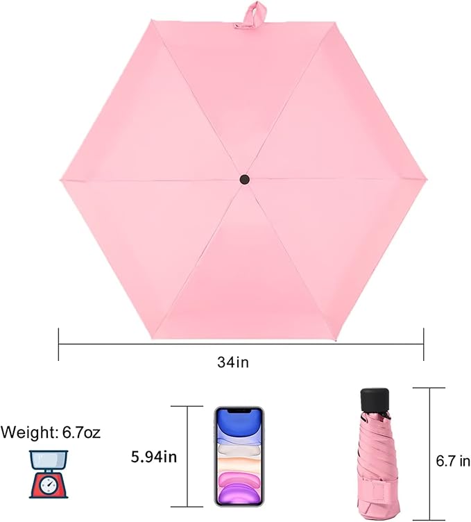 GAOYAING Compact Travel Umbrella with Case Sun&Rain Lightweight Small and Compact Suit for Pocket