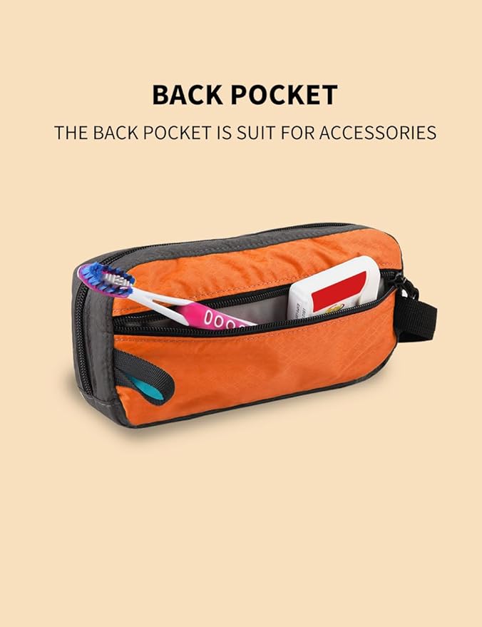 GOX Travel Small Toiletry Bag for Men Nylon Dopp Kit Medicine Bag Travel Organizer Pouch Shave Kits for Teens Toiletry Essentials Bathroom Compact (Orange, 7.9 * 3.7 * 2 Inches)