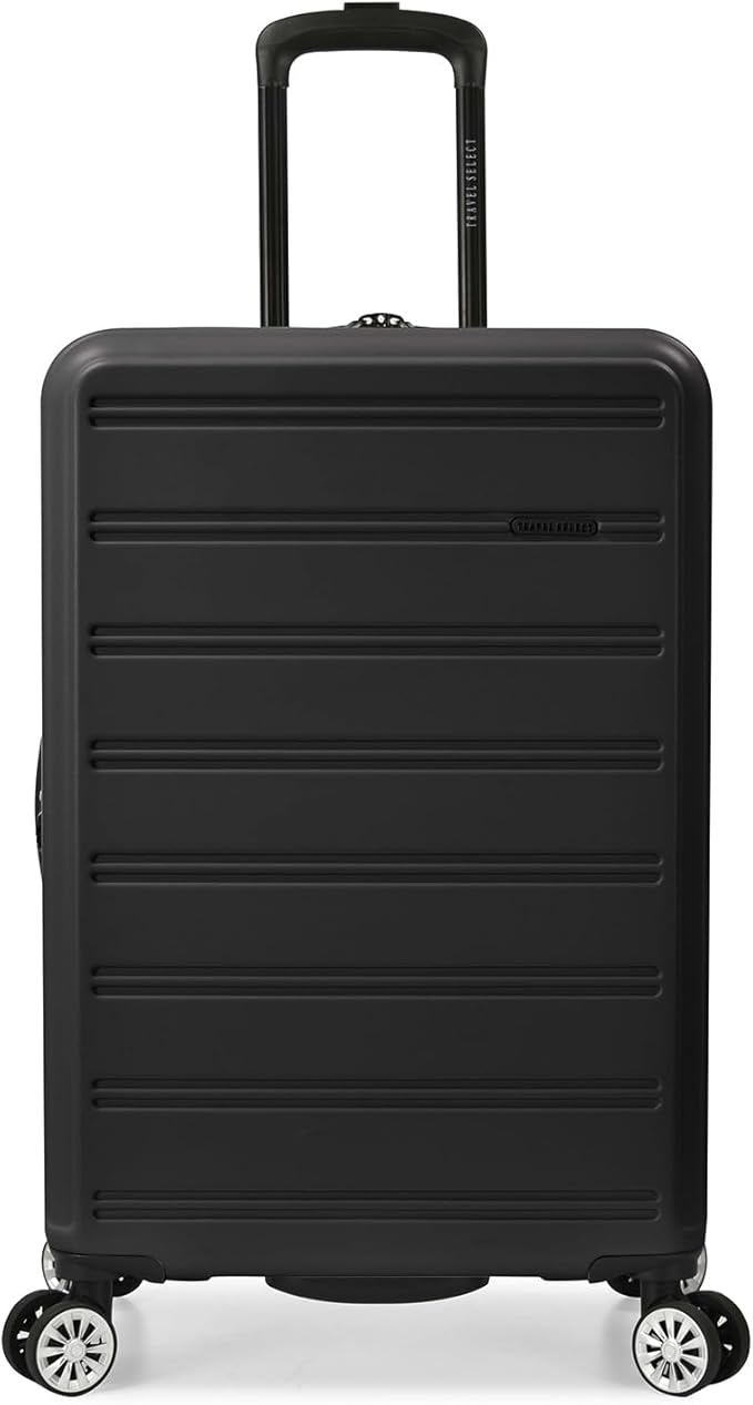 Travel Select Snowcreek Hardside Expandable Spinner Luggage Set w/USB Port, Black, 3-Piece
