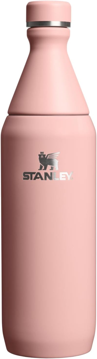 Stanley All Day Slim Bottle 20 oz | Twist On Lid with Leakproof Seal | Slim Design for Travel & Gym | Insulated Stainless Steel | BPA-Free | Peach Rose Gloss