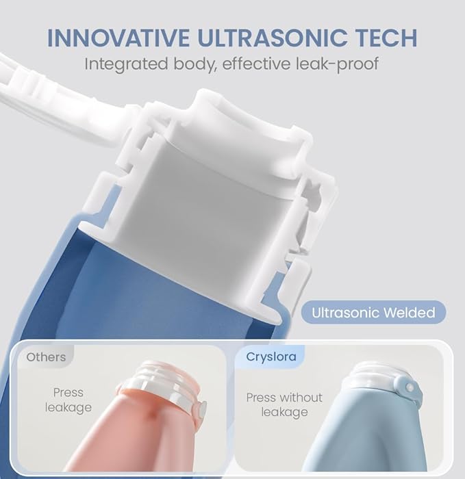 Travel Bottles for Toiletries, TSA Approved 3oz Container, High-Effeiciency Leak-Proof Ultrasonic Technology, Silicone Refillable Squeezable Travel Accessories for Shampoo Conditioner Lotion (3 Pcs)