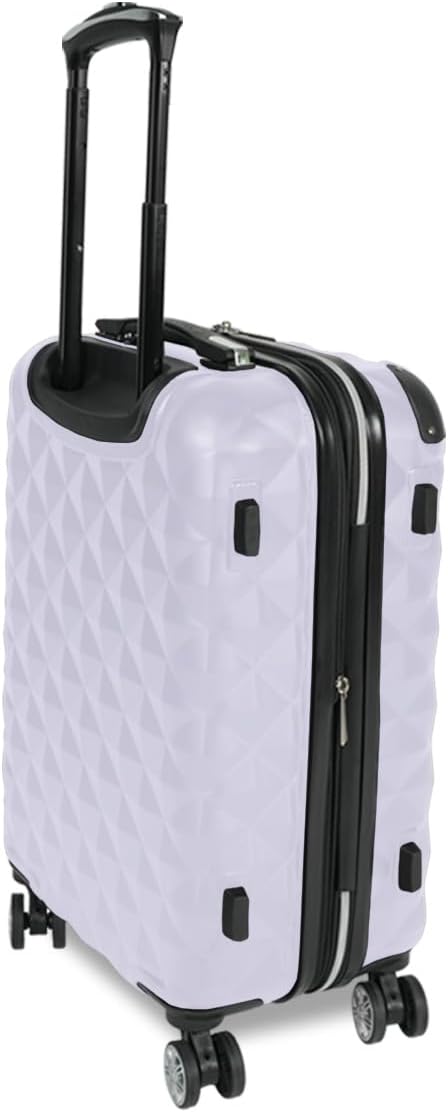 Kenneth Cole REACTION Diamond Tower Collection Lightweight Hardside Expandable 8-Wheel Spinner Travel Luggage, Lavender, 24-Inch Checked
