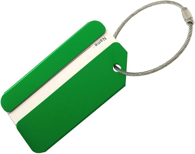 5PACK Green Aluminum Luggage Tags Holders for Travel Luggage Baggage Identifier by Ovener