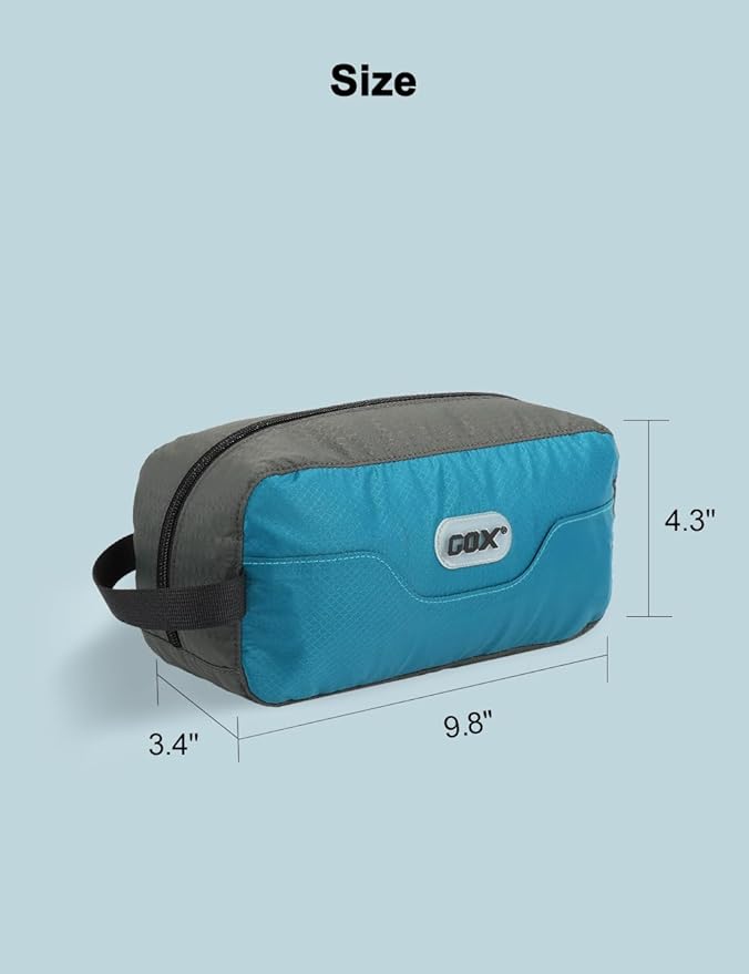 GOX Travel Small Toiletry Bag for Men Nylon Dopp Kit Medicine Bag Travel Organizer Pouch Shave Kits for Teens Toiletry Essentials Bathroom Compact Peacock 9.8 * 4.3 * 3.3 Inches