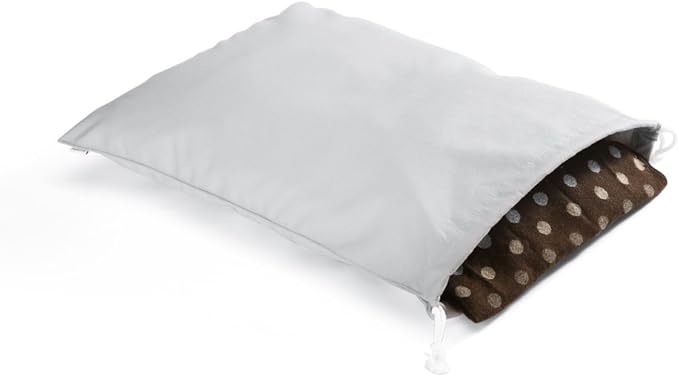 100% Cotton Canvas Travel Laundry Bag, 2-Pack (Large, Light Grey)