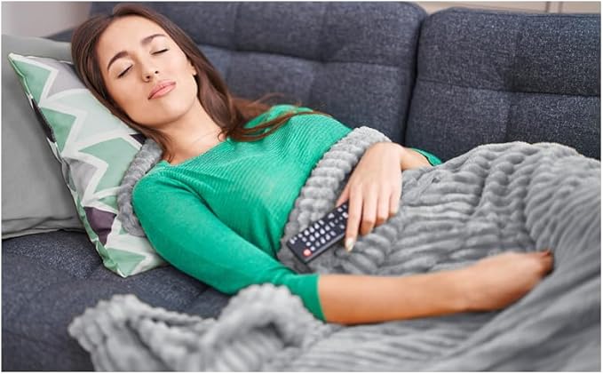 Cuddly King Size Fleece Blanket - Warm and Soft With Striped Pattern for King Calking Bed, 90x108 Inches, Ash Grey