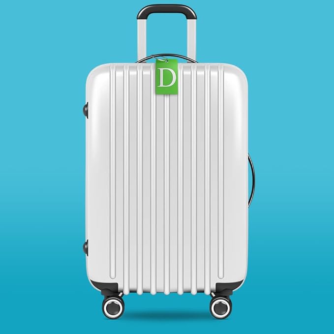 Luggage Tag Initial – Fully Bendable Tag w/Stainless Steel Loop (Letter D)