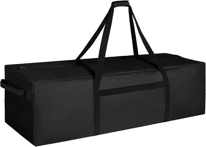48 Inch Sports Duffel Travel Bag, Sturdy & Water Resistant Large Duffle Bag, Durable Equipment Storage Bag for Camping Tent Moving (Black)
