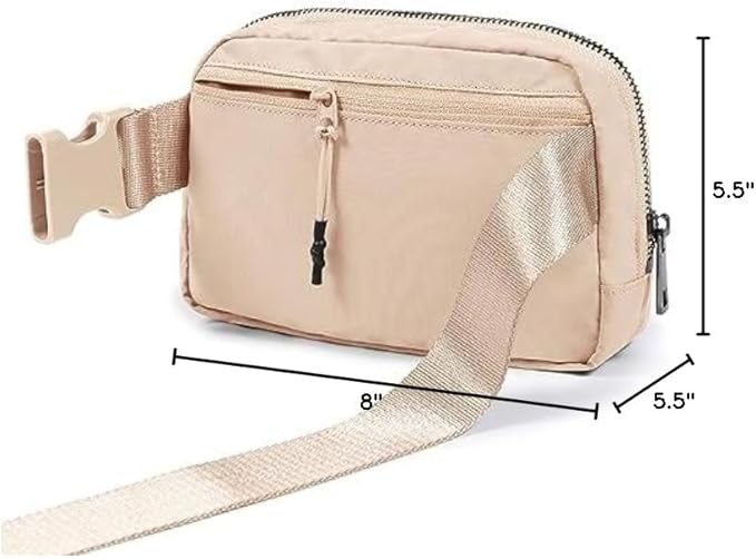 ODODOS Unisex Mini Belt Bag with Adjustable Strap Small Fanny Pack for Workout Running Traveling Hiking, Irish Cream