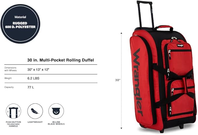 Wrangler Wesley Rolling Duffel Bag
