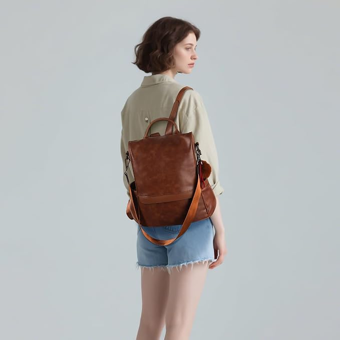 CHERUTY Women Backpack Purse PU Leather Anti-theft Casual Shoulder Bag Fashion Ladies Satchel Bags