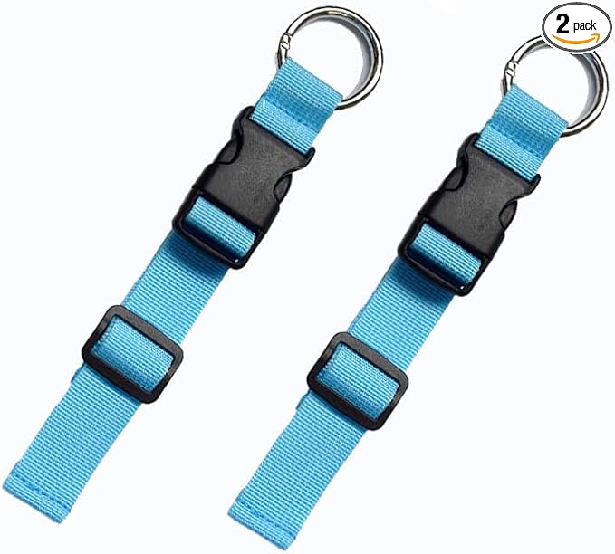 2 Pack Add a Bag Luggage Straps - Adjustable Suitcase Belts Travel Accessories - Jacket Gripper Arm Saver Easy to Carry Your Extra Bags (Blue)