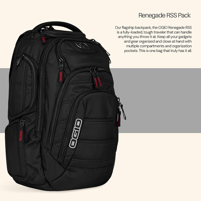 OGIO Renegade Backpack (Renegade, Black Pindot)