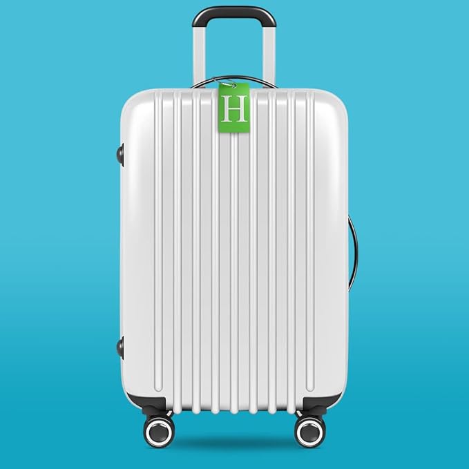 Luggage Tag Initial – Fully Bendable Tag w/Stainless Steel Loop (Letter H)