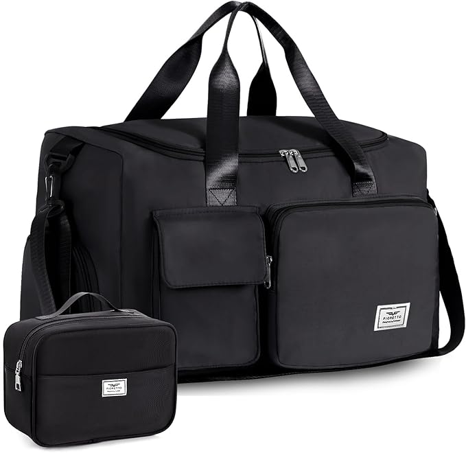 FIORETTO Women's Gym Duffle Bag with Shoes Compartment, 30L Capacity, Ideal for Travel, Gym, Sports, Duffel, Weekender