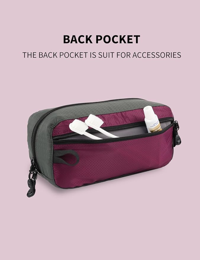 GOX Travel Small Toiletry Bag for Men Nylon Dopp Kit Medicine Bag Travel Organizer Pouch Shave Kits for Teens Toiletry Essentials Bathroom Compact Purple 9.8 * 4.3 * 3.3 Inches